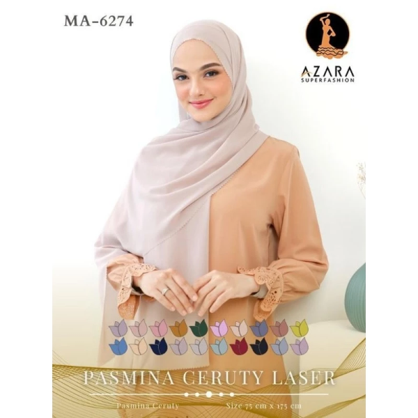 PASHMINA CERUTY BABYDOLL PREMIUM LC WARNA ABU ABU MUDA