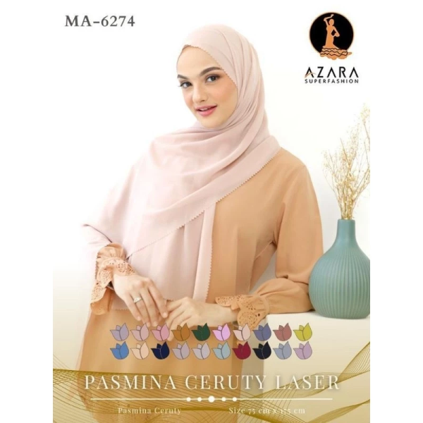 PASHMINA CERUTY BABYDOLL PREMIUM LC WARNA KREM