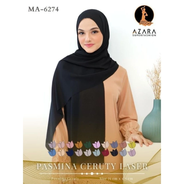 PASHMINA CERUTY BABYDOLL PREMIUM LC WARNA HITAM