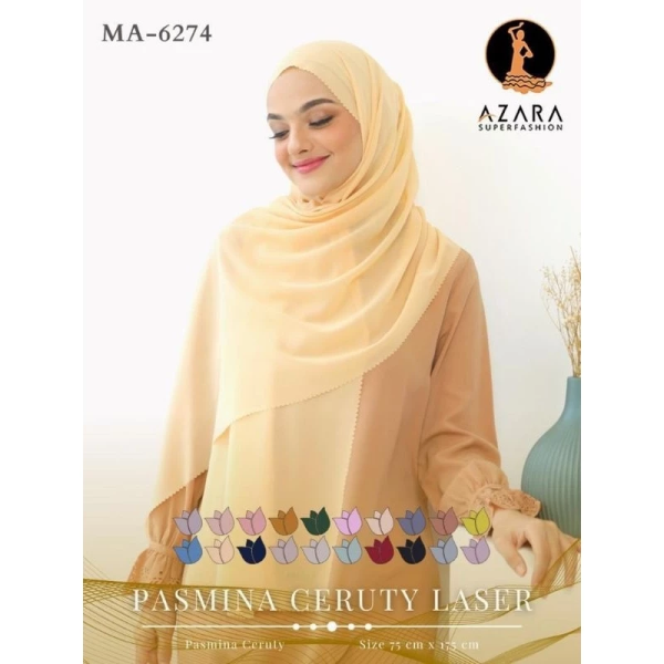 PASHMINA CERUTY BABYDOLL PREMIUM LC WARNA KUNING