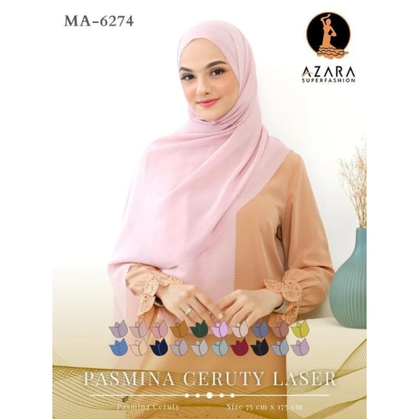 PASHMINA CERUTY BABYDOLL PREMIUM LC WARNA PINK MUDA