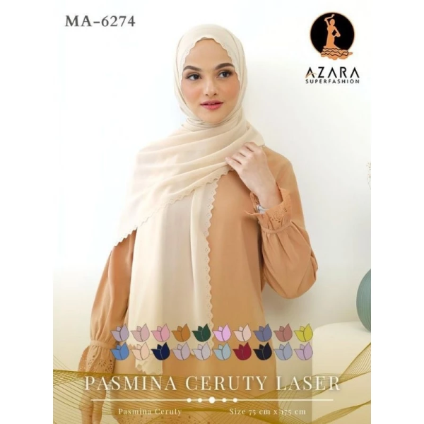 PASHMINA CERUTY BABYDOLL PREMIUM LC WARNA COKELAT MUDA